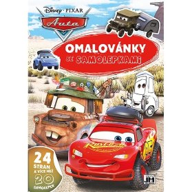Auta - Omalovánky A4 se samolepkami