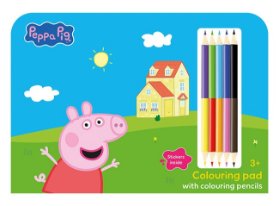 Kreslící set s pastelkami Prasátko Peppa
