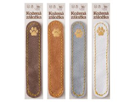 Tlapka - kožená záložka do knihy Barva kůže: Hnědá semiš (D32),