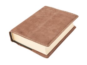 Obal na knihu KLASIK M - 22,7 x 36,3 cm, Barva kůže: Hnědá semiš (D32)
