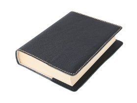 Obal na knihu KLASIK M - 22,7 x 36,3 cm, Barva kůže: Černá vzorovaná (D48)