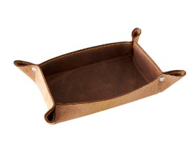 Kožená miska střední - K215 Choco