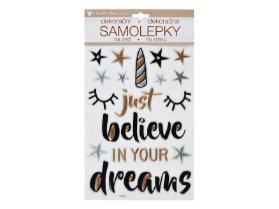 Samolepící dekorace 10396 Believe in Dreams prostorová 36 x 21 cm