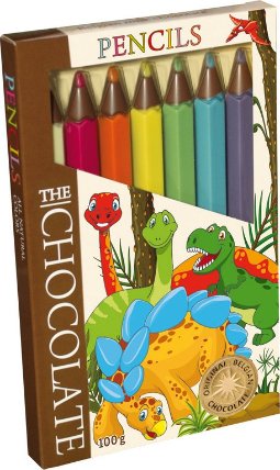 SEVERKA Čokoládové pastelky - Dinosauři 100g