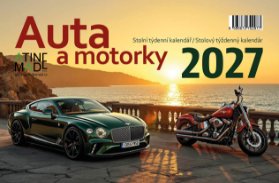 Kalendář 2027 Auta a motorky, stolní, týdenní, 14 x 21,4 cm