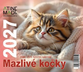 Kalendář 2027 Mazlivé kočky, malý stolní, týdenní, 13 x 15 cm