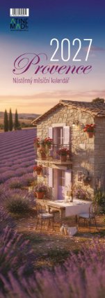 Kalendář 2027 Provence, nástěnný, kravata, 14,8 x 42 cm