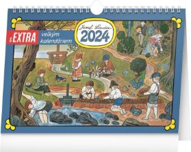 Stolní kalendář s extra velkým kalendáriem Josef Lada 2024, 30 × 21 cm