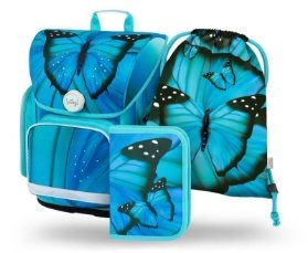 BAAGL Set 3 ks Ergo - Buterfly (aktovka, penál, sáček)