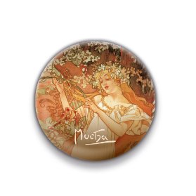 Magnet Alfons Mucha - Jaro ( kulatý, 5 cm)