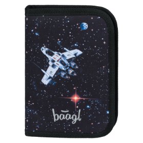 BAAGL Školní penál jednopatrový Pixel Space GRS