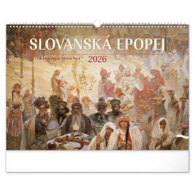 Nástěnný kalendář Slovanská epopej – Alfons Mucha 2026, 48 x 33 cm