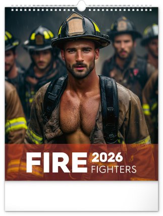 Nástěnný kalendář Dreamy Firefighters 2026, 30 x 34 cm