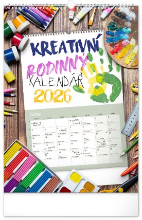 Kreativní rodinný kalendář 2026, 33 x 46 cm
