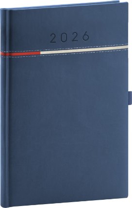 Týdenní diář Tomy 2026, modro-červený, 15 x 21 cm