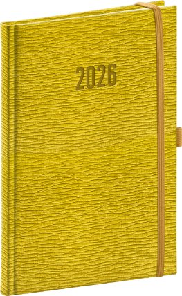 Týdenní diář Rivoli 2026, žlutozelený, 15 x 21 cm