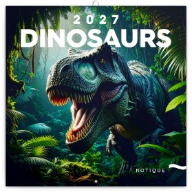 Poznámkový kalendář Dinosauři 2027, 30x30cm