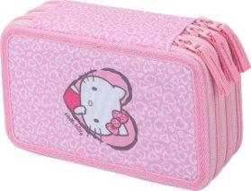 Školní penál třípatrový Hello Kitty Sweet Leopard