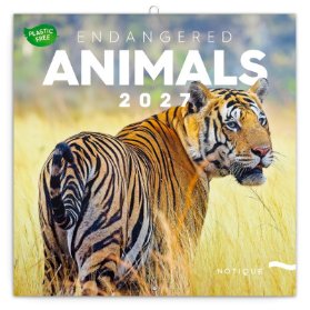 NOTIQUE Poznámkový kalendář Ohrožené druhy 2027, PLASTIC FREE, 30 x 30 cm