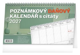 NOTIQUE Stolní kalendář Poznámkový daňový s citáty 2027, 25 x 14,5 cm
