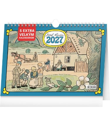 Kalendář 2027 stolní: Josef Lada s extra velkým kalendáriem, 30 x 21 cm