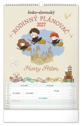 Nástěnný kalendář Rodinný plánovací Harry Potter XL 2027, 33 x 46 cm
