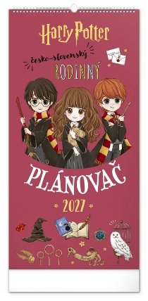 Nástěnný kalendář Rodinný plánovací Harry Potter 2027, 21 x 42 cm