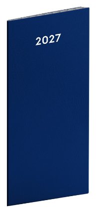 NOTIQUE Kapesní diář Modrý 2027, plánovací měsíční, 8 x 18 cm