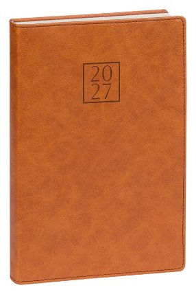 NOTIQUE Denní diář Prestigio 2027, hnědý, 15 x 21 cm