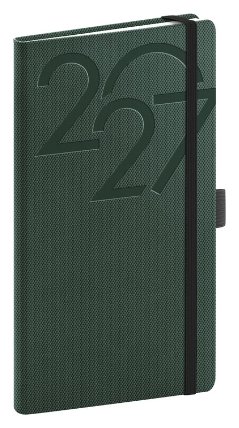NOTIQUE Kapesní diář Ajax 2027, zelený, 9 x 15,5 cm