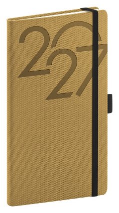 NOTIQUE Kapesní diář Ajax 2027, zlatý, 9 x 15,5 cm