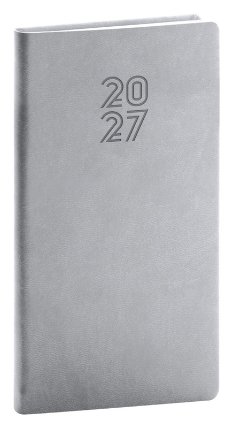 NOTIQUE Kapesní diář Aprint 2027, šedý, 9 x 15,5 cm