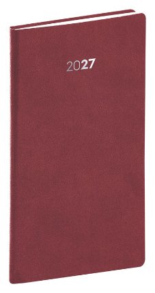 NOTIQUE Kapesní diář Balakon 2027, bordó, 9 x 15,5 cm