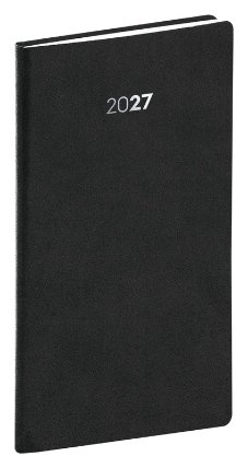 NOTIQUE Kapesní diář Balakon 2027, černý, 9 x 15,5 cm