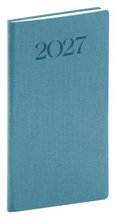 NOTIQUE Kapesní diář Biella 2027, modrý, 9 x 15,5 cm