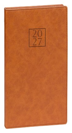 NOTIQUE Kapesní diář Prestigio 2027, hnědý, 9 x 15,5 cm