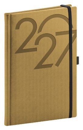 NOTIQUE Týdenní diář Ajax 2027, zlatý, 15 x 21 cm