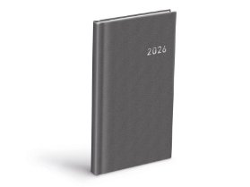 Diář 2026 T806 PVC dark gray 90x170mm
