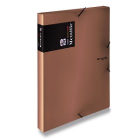 Krabice PP s gumou A4 Metallic měděná