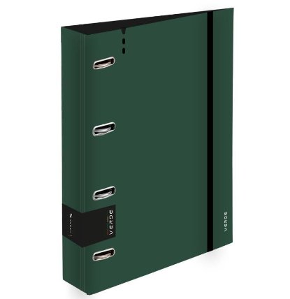 Pořadač A4 pěna 4kroužek D30, VERDE zelená