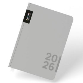 Diář A5 denní 2026, PASTELINI šedá, Soft touch lamino