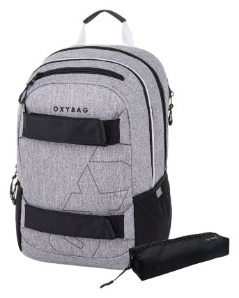 Studentský batoh + etue OXY SPORT Grey Melange