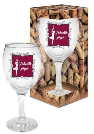 Sklenička na víno Tekutá jóga - Já miluju víno