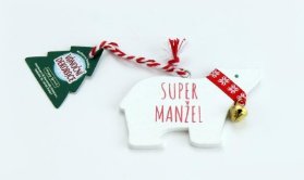 Vánoční dekorace lední medvěd SUPER MANŽEL