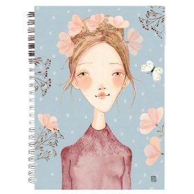 Zápisník s autorskou ilustrací Ivony Knechtlové – Slečna s věnečkem