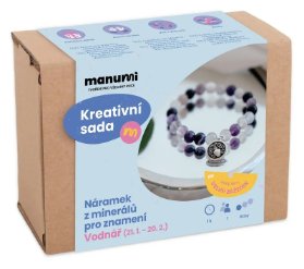 Kreativní sada na výrobu náramku z minerálů se znamením zvěrokruhu Vodnář