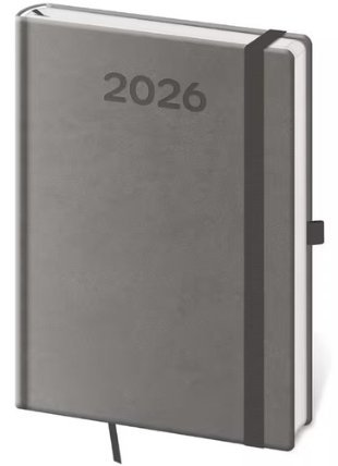 Denní diář 2026 A5 Print Pop šedý