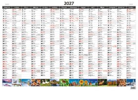 Kalendář nástěnný 2027 - Plánovací roční mapa A1 obrázková