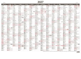 Kalendář nástěnný 2027 - Plánovací roční mapa A1 bezobrázková