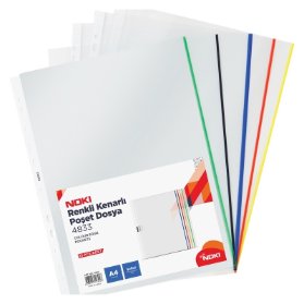 PP U-kapsa A4, barevný okraj, 5 barev, 25 ks